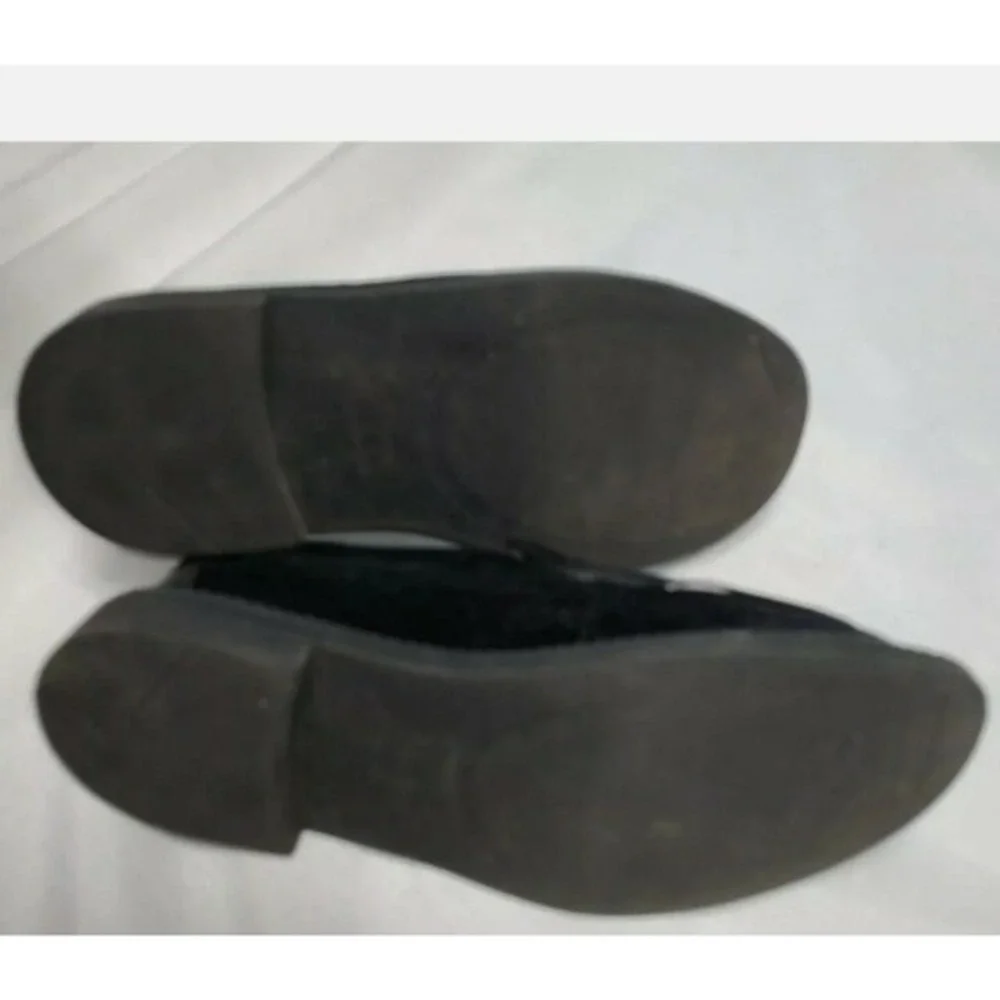 Zara Boys Velvet‎ 31 13 Black Dress Shoes Slip On